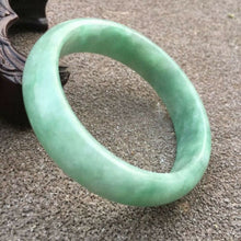 Load image into Gallery viewer, 10% OFF- 56/57/58mm Certified Natural Jadeite Emerald A*Jade Handcarved Bangle x9413
