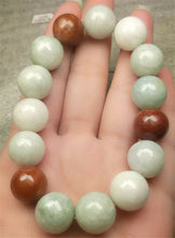 Load image into Gallery viewer, 190 mm/7.5 in-Certified Natural Multi-Color Jadeite Emerald A Jade Beads Stretchy Bracelet N7001