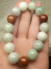 Load image into Gallery viewer, 190 mm/7.5 in-Certified Natural Multi-Color Jadeite Emerald A Jade Beads Stretchy Bracelet N7001