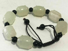 Load image into Gallery viewer, 10% OFF- 54-62mm Certified Natural Hetain Jade HandCarved Woven Adjustable Lucky Pray Bracelet A1211