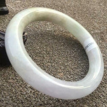 Load image into Gallery viewer, 10% OFF- 54/55/56mm Certified Natural Lavender Jadeite Emerald A*Jade HandCarved Round Bangle HA1121