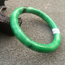 Load image into Gallery viewer, 10% OFF- 58/59/60mm Certified Natural Green Jadeite Emerald A*Jade HandCarve Round Bracelet Bangle X2173