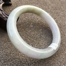 Load image into Gallery viewer, 10% OFF- 56/57/58mm Certified Natural Lavender Jadeite Emerald A*Jade HandCarved Round Bracelet Bangle HA1118