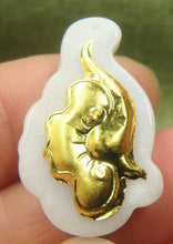 Load image into Gallery viewer, 10% OFF- Certified Natural Gold &amp; Icy Jadeite Emerald A*Jade HandCarved Tablet Ruyi 吉祥如意 Pendant Y0279