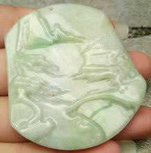 Load image into Gallery viewer, 10% OFF- Certified Natural Jadeite Emerald A*Jade Handcarved Tree-Mountain-River Pendant N9191