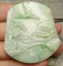 Load image into Gallery viewer, 10% OFF- Certified Natural Jadeite Emerald A*Jade Handcarved Tree-Mountain-River Pendant N9191