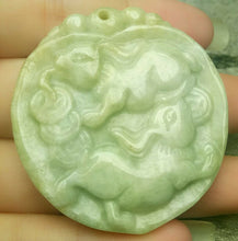 Load image into Gallery viewer, 10% OFF- Certified Natural Jadeite Emerald A*Jade Handcarved Two Rabbits Coins Pendant N4270