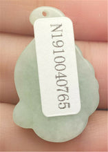 Load image into Gallery viewer, 10% OFF- Certified Natural Gold &amp; Icy Jadeite Emerald A*Jade HandCarved Tablet Ruyi 吉祥如意 Pendant N0765