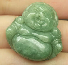 Load image into Gallery viewer, 10% OFF- Certified Natural Oily Green Jadeite Emerald A*Jade Handcarved Happy Buddha Pendant N1175