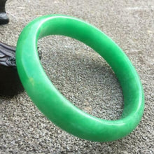 Load image into Gallery viewer, 10% OFF- 56/57/58mm Certified Natural Jadeite Emerald A*Jade HandCarved Bracelet Bangle x9408