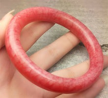 Load image into Gallery viewer, 10% OFF- 57/58/59mm Certified Natural Red Jadeite Emerald A*Jade HandCarved Round Bangle A169 with Gift Box