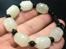 Load image into Gallery viewer, 10% OFF- 54-62mm Certified Natural Hetain Jade HandCarved Woven Adjustable Lucky Pray Bracelet A1211