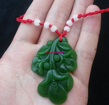 Load image into Gallery viewer, Certified Natural Green Hetain Jade HandCarved Flower Pendant