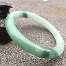 Load image into Gallery viewer, 10% OFF- 56/57/58mm Certified Natural Jadeite Emerald A*Jade HandCarved Round Bracelet Bangle GX055