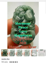 Load image into Gallery viewer, 10% OFF- Certified Natural Jadeite Emerald A*Jade HandCarved Lucky Ox Cow Pendant A3426