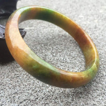Load image into Gallery viewer, 10% OFF- 52/53/54mm Certified Natural Multi-Color Jadeite Emerald A*Jade HandCarved Bracelet Bangle GX259