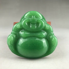 Load image into Gallery viewer, Certified Natural Icy Green Jadeite Emerald A*Jade HandCarved Tablet Buddha 佛 Pendant A1940 with Gift Box