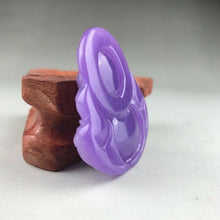 Load image into Gallery viewer, Certified Natural Icy Purple Jadeite Emerald A*Jade HandCarved Tablet Buddha 佛 Pendant A1940 with Gift Box