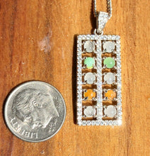 Load image into Gallery viewer, 10% OFF- Certified Natural Multi-Color Icy Jadeite Emerald A*Jade Bead Pendant-925 Sterling Silver Necklace