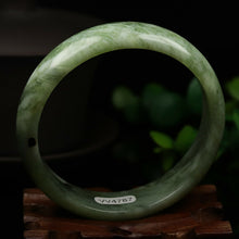 Load image into Gallery viewer, 10% OFF- 58/59/60mm Certified Natural Emerald Xiu A*Jade HandCarved Bangle VV4787
