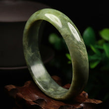 Load image into Gallery viewer, 10% OFF- 57/58/59mm Certified Natural Emerald Xiu A*Jade HandCarved Bangle VV4759