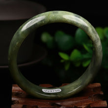Load image into Gallery viewer, 10% OFF- 57/58/59mm Certified Natural Emerald Xiu A*Jade HandCarved Bangle VV4759