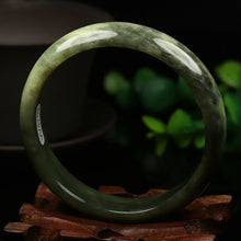 Load image into Gallery viewer, 10% OFF- 57/58/59mm Certified Natural Emerald Xiu A*Jade HandCarved Bangle VV4759