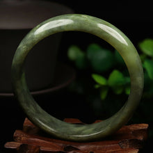 Load image into Gallery viewer, 10% OFF- 57/58/59mm Certified Natural Emerald Xiu A*Jade HandCarved Bangle VV4759