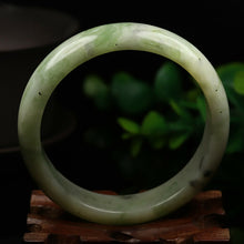 Load image into Gallery viewer, 10% OFF- 57/58/59mm Certified Natural Emerald Xiu A*Jade HandCarved Bangle VV4757