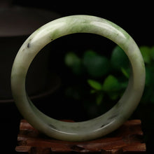 Load image into Gallery viewer, 10% OFF- 57/58/59mm Certified Natural Emerald Xiu A*Jade HandCarved Bangle VV4757