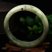 Load image into Gallery viewer, 10% OFF- 57/58/59mm Certified Natural Emerald Xiu A*Jade HandCarved Bangle VV4757