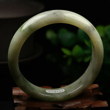 Load image into Gallery viewer, 10% OFF- 57/58/59mm Certified Natural Emerald Xiu A*Jade HandCarved Bangle VV4757