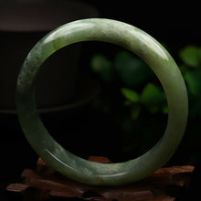 Load image into Gallery viewer, 10% OFF- 57/58/59mm Certified Natural Emerald Xiu A*Jade HandCarved Bangle VV4762