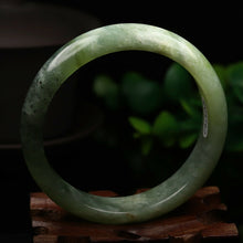 Load image into Gallery viewer, 10% OFF- 57/58/59mm Certified Natural Emerald Xiu A*Jade HandCarved Bangle VV4762