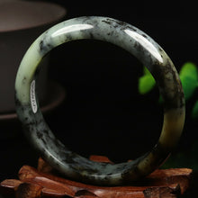 Load image into Gallery viewer, 10% OFF- 58/59/60mm Certified Natural Emerald Xiu Jade*A Handcarved Bangle VV4906