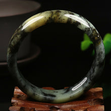 Load image into Gallery viewer, 10% OFF- 58/59/60mm Certified Natural Emerald Xiu Jade*A Handcarved Bangle VV4906