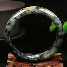 Load image into Gallery viewer, 10% OFF- 58/59/60mm Certified Natural Emerald Xiu Jade*A Handcarved Bangle VV4906