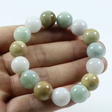 Load image into Gallery viewer, 55-62mm Certified Natural Jadeite Emerald A Jade Stretchy-Bracelet X0669 with Gift Box