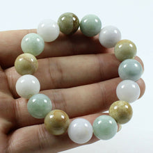 Load image into Gallery viewer, 55-62mm Certified Natural Jadeite Emerald A Jade Stretchy-Bracelet X0669 with Gift Box
