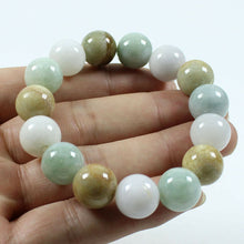 Load image into Gallery viewer, 55-62mm Certified Natural Jadeite Emerald A Jade Stretchy-Bracelet X0669 with Gift Box
