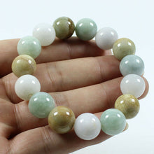 Load image into Gallery viewer, 55-62mm Certified Natural Jadeite Emerald A Jade Stretchy-Bracelet X0669 with Gift Box
