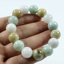 Load image into Gallery viewer, 55-62mm Certified Natural Jadeite Emerald A Jade Stretchy-Bracelet X0669 with Gift Box