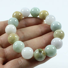 Load image into Gallery viewer, 55-62mm Certified Natural Jadeite Emerald A Jade Stretchy-Bracelet X0669 with Gift Box