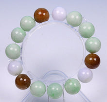 Load image into Gallery viewer, 55-62mm Certified Natural Jadeite Emerald A Jade Stretchy-Bracelet N0071 with Gift Box