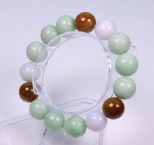 Load image into Gallery viewer, 55-62mm Certified Natural Jadeite Emerald A Jade Stretchy-Bracelet N0071 with Gift Box