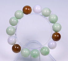 Load image into Gallery viewer, 55-62mm Certified Natural Jadeite Emerald A Jade Stretchy-Bracelet N0071 with Gift Box