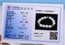 Load image into Gallery viewer, 55-62mm Certified Natural Jadeite Emerald A Jade Stretchy-Bracelet N0071 with Gift Box