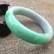 Load image into Gallery viewer, 55/56/57mm Certified Natural Lavender Jadeite Emerald A Jade HandCarved Bracelet Bangle GX512