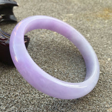 Load image into Gallery viewer, 55/56/57mm Certified Natural Lavender Jadeite Emerald A Jade HandCarved Bracelet Bangle GX058