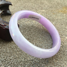 Load image into Gallery viewer, 55/56/57mm Certified Natural Lavender Jadeite Emerald A Jade HandCarved Bracelet Bangle GX058